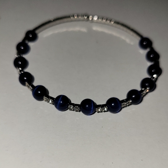 Blue & Silver Tone Adjustable Bracelet - Picture 2 of 4